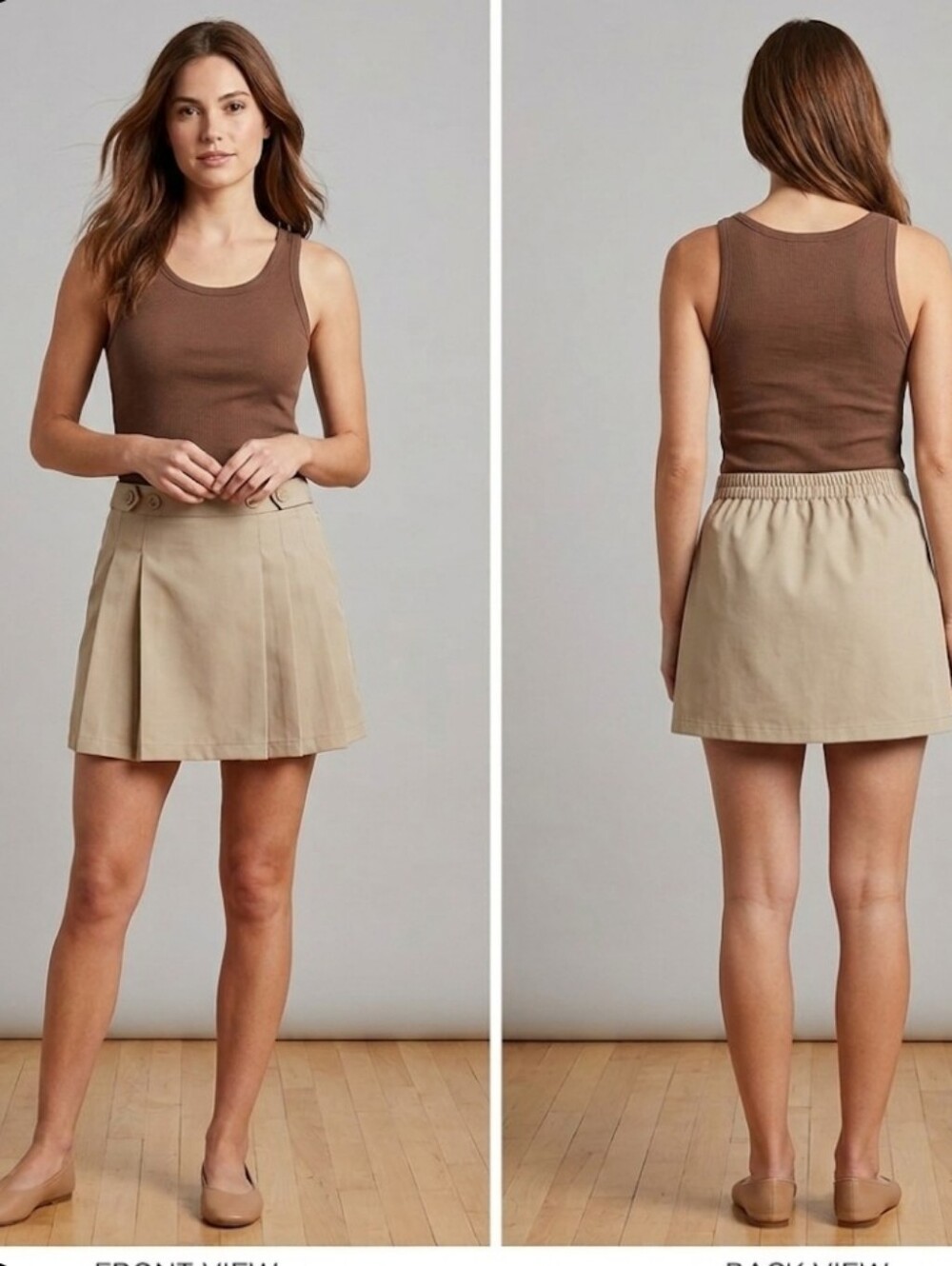 Chaps khakki Skort S pleated golf tennis sportswear